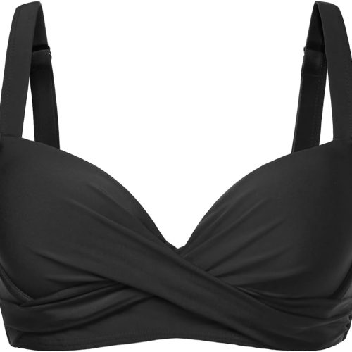 Women Underwire Bikini Top Push Up Swimsuit Top Bra Padded Bathing Suit Twist Front Swimwear