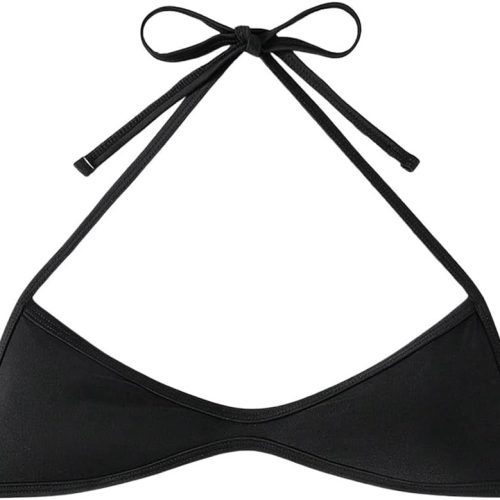 Women Halter Neck Bikini Top Sleeveless Tie Back Swim Tops Cheeky Beachwear
