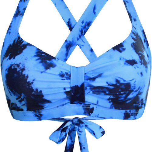 Women Retro Printed Adjustable Thick Straps Cross Back Push Up Vintage Bikini Swimsuit Tops Only