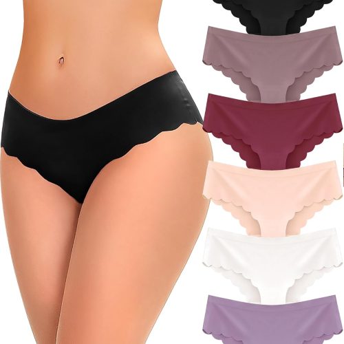 Seamless Underwear for Women Sexy Low Rise Hipster Wave Edge No Show Bikini Panties Women Cheeky