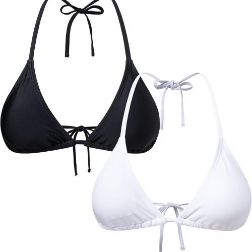 Women Triangle Bikini Tops Halter Swimsuit Tops Thong Cheeky String Bathing Suit Tops