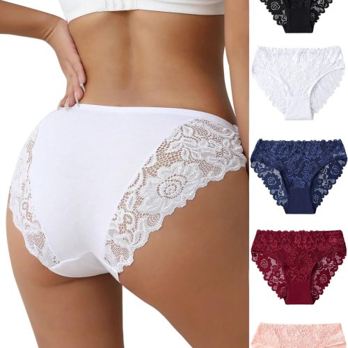 Sexy Underwear Lace Panties for Women Bikini Underwear Hipster Underpants Lace Soft Breathe Briefs Multipack