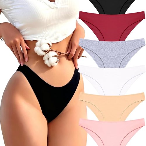 Cotton Underwear for Women Cute Low Rise Bikini Panties High Cut Breathable Sexy Hipster Women Cheeky