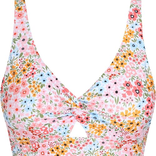 Cropped Bikini Tops for Women Twist Front  Tops Beach Padded Swimsuit Cut Out Bathing Suit Top Only