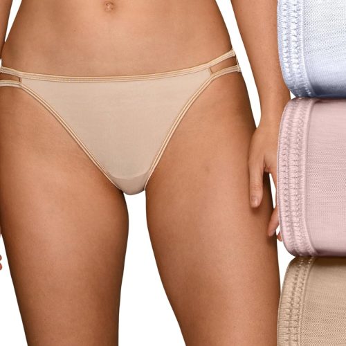 String Bikini Panties Silky Stretch Satin Trim