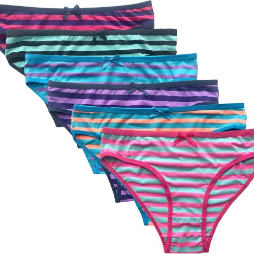 Pack Of Women Cute Striped Cotton Briefs Fashion Tangas Cheeky Bikinis Panties Underwear