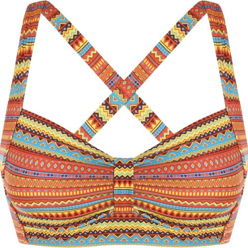Women Bikini Top Only Ruched Bra Padded Bathing Suit Top Cross Back Vintage Retro Bathing Suit Tops